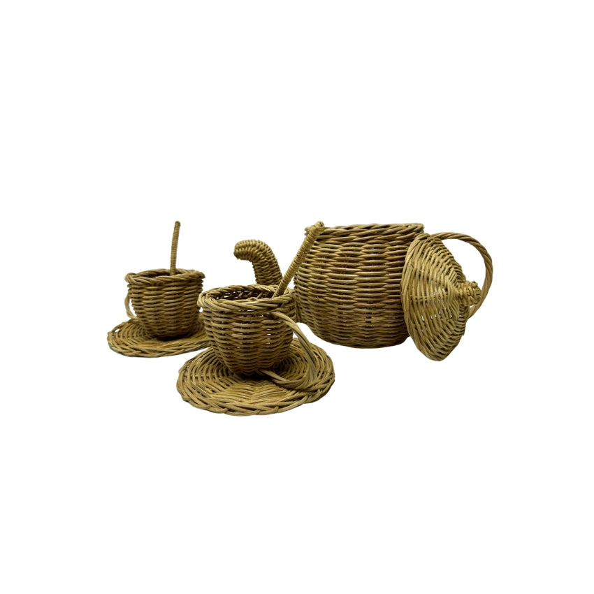 Five Little Ducks Rattan Tea Sets Natural