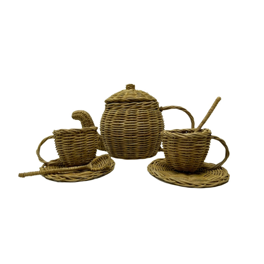 Five Little Ducks Rattan Tea Sets Natural