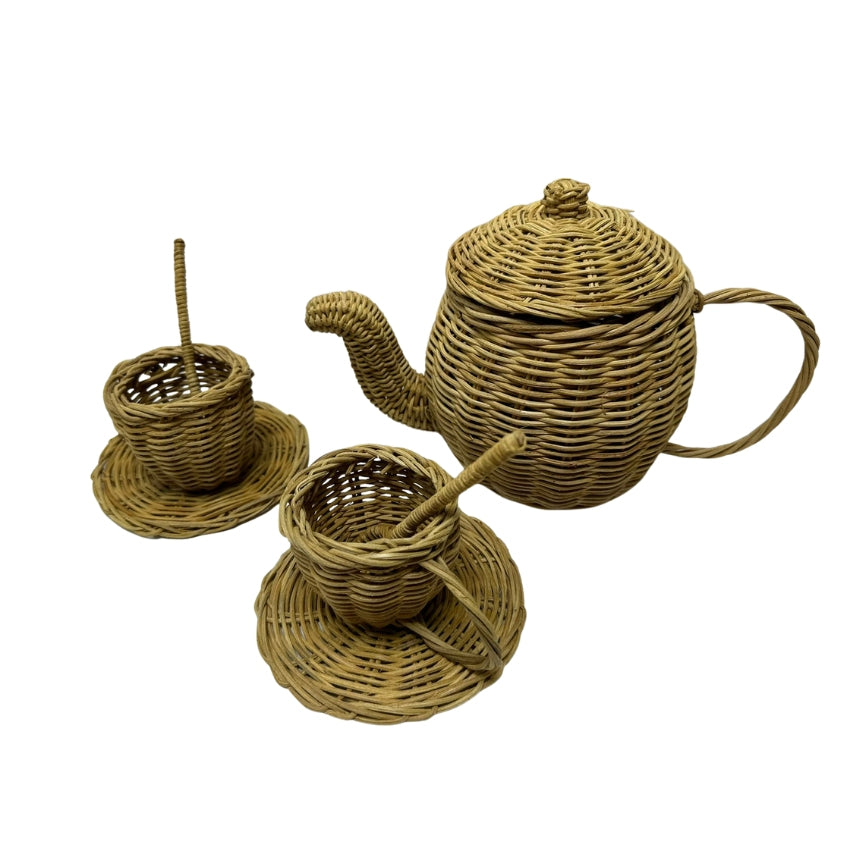 Five Little Ducks Rattan Tea Sets Natural