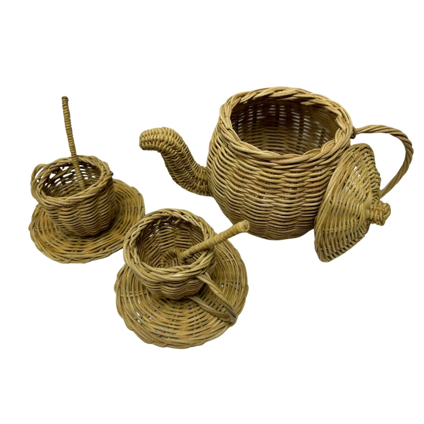 Five Little Ducks Rattan Tea Sets Natural