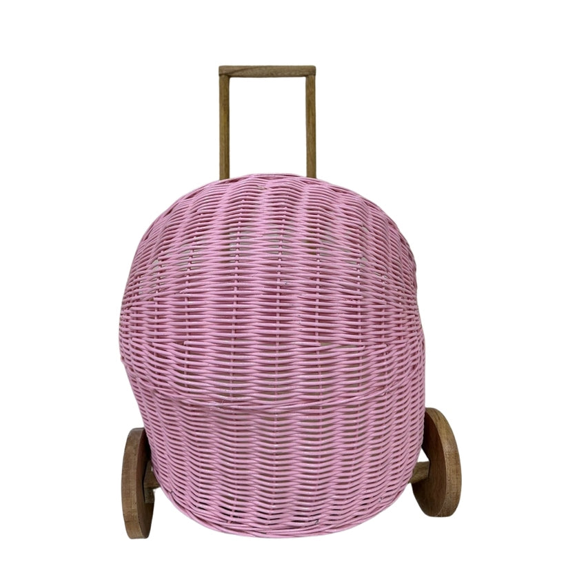 Five Little Ducks Rattan Strolley Pink