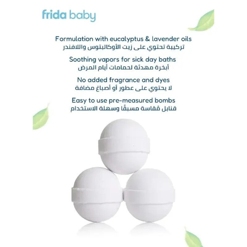 Fridababy BreatheFrida Soothing Vapor Bath Bombs Eucalyptus (3pack 2yrs-Plus)
