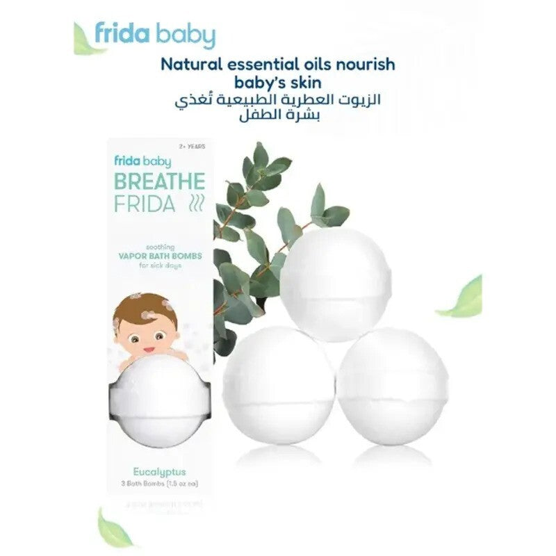 Fridababy BreatheFrida Soothing Vapor Bath Bombs Eucalyptus (3pack 2yrs-Plus)