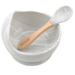 Glitter & Spice Silicone Suction Bowl & Spoon Set Marble