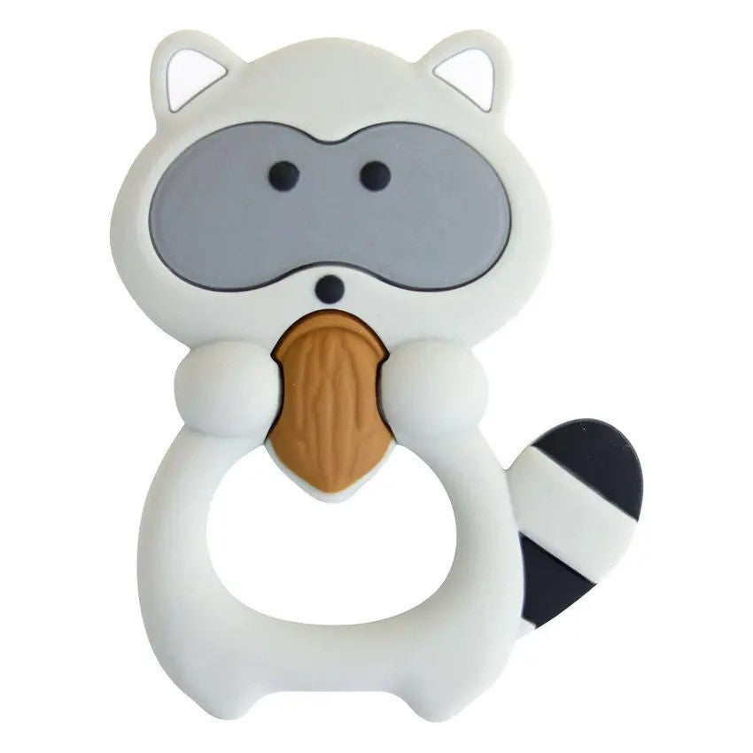 Glitter & Spice Silicone (BPA Free) Teether With Clip Raccoon