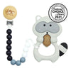 Glitter & Spice Silicone (BPA Free) Teether With Clip Raccoon