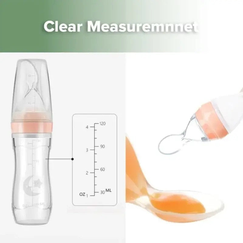 Haakaa Silicone Baby Food Dispensing Spoon Peach