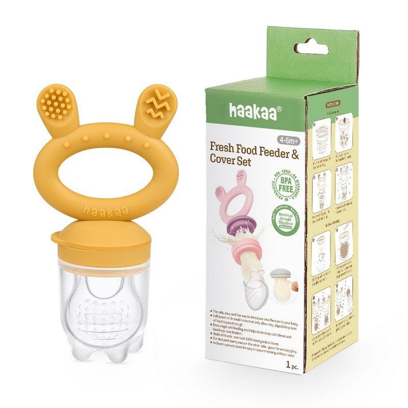 Haakaa - Fresh Food Feeder & Cover Set - Mustard