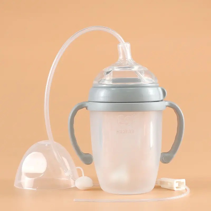 Haakaa Gen-3 Silicone Bottle & Feeding Tube Set Grey