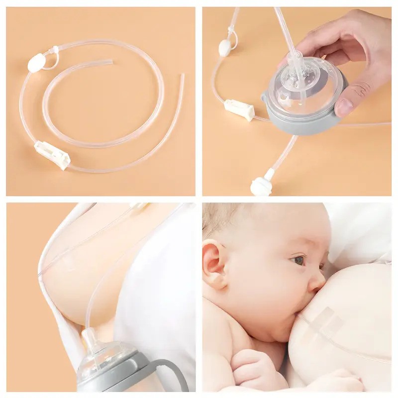 Haakaa Gen-3 Silicone Bottle & Feeding Tube Set Grey