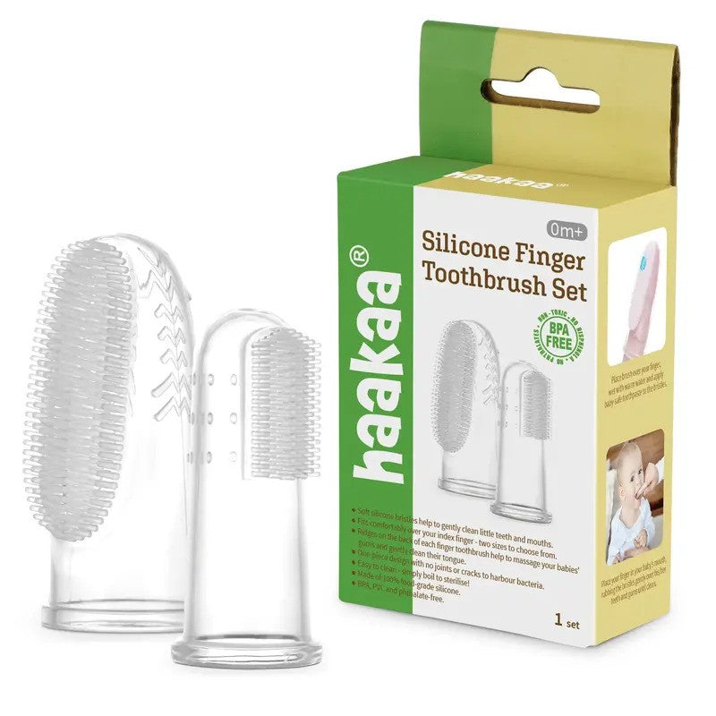 Haakaa New Silicone Finger Brush Set (Aged 0-18M)