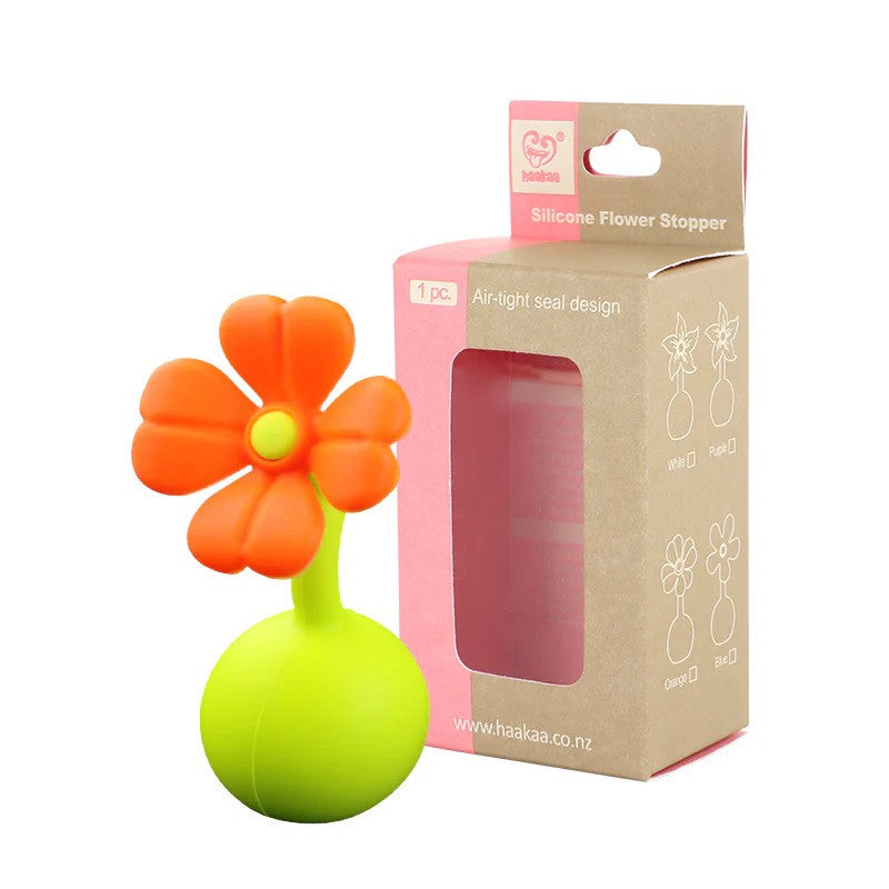 Haakaa Silicone Breast Pump Flower Stopper Orange