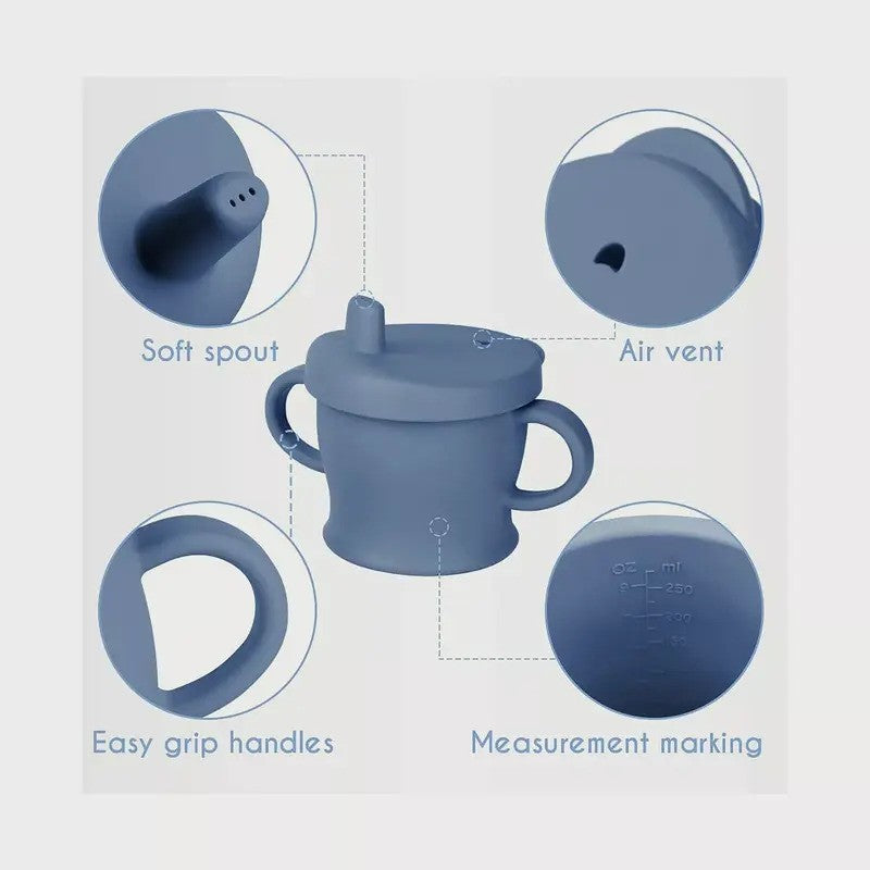 Haakaa Silicone Sip N Snack Cup Bluestone