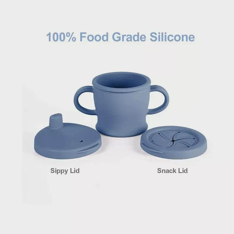 Haakaa Silicone Sip N Snack Cup Bluestone