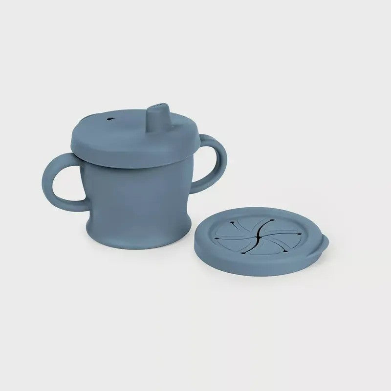 Haakaa Silicone Sip N Snack Cup Bluestone