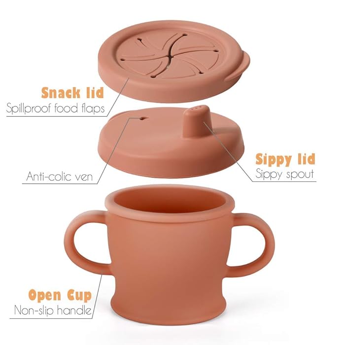 Haakaa Silicone Sip N Snack Cup Rust