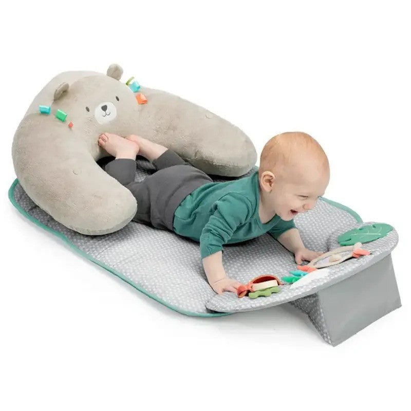 Ingenuity 4-In-1 Sit Up & Prop Activity Play Mat With Toys Nate The Bear (0m-Plus)