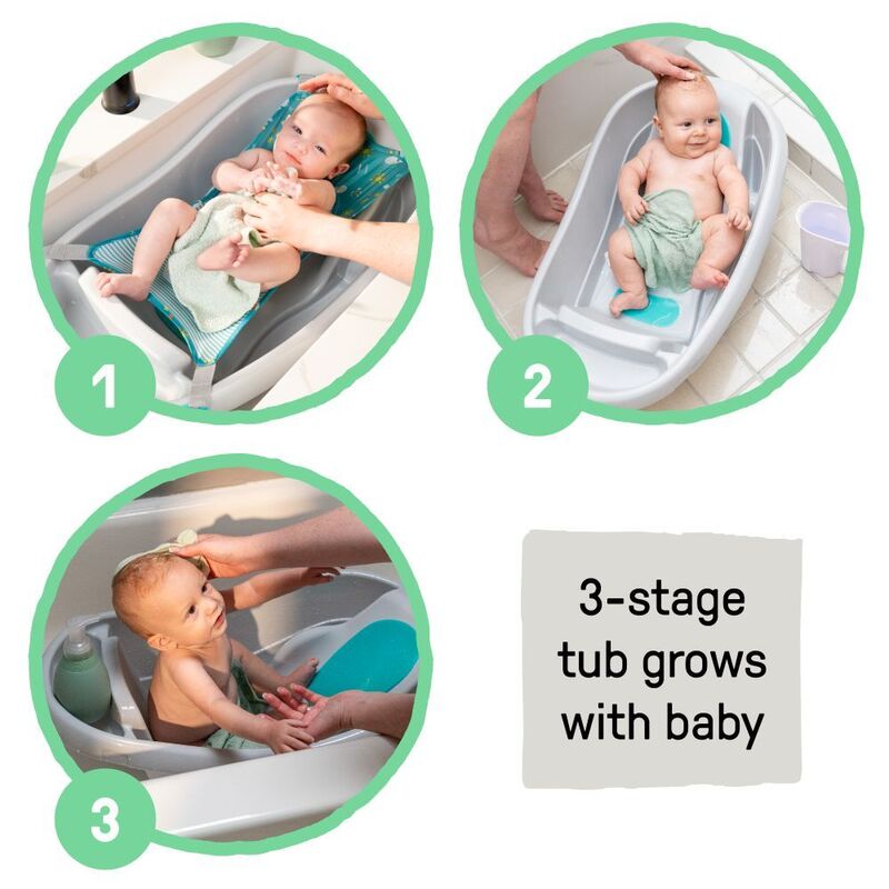 Ingenuity Comfy Clean Deluxe Newborn To Toddler Tub Grey