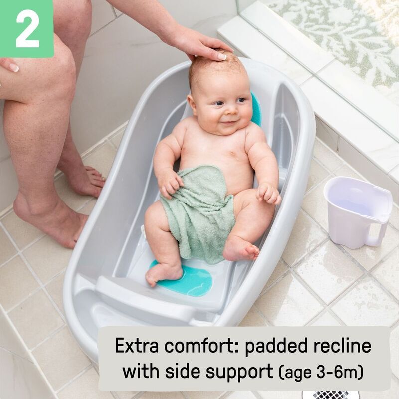 Ingenuity Comfy Clean Deluxe Newborn To Toddler Tub Grey
