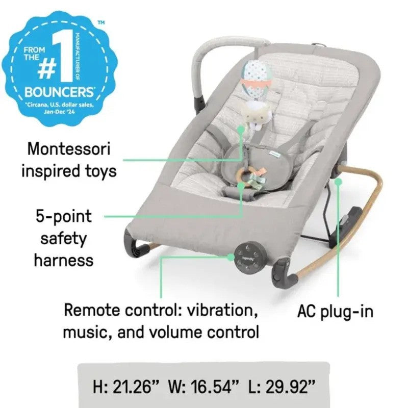Ingenuity Keep InMotion Automatic Baby Rocking Seat Soulful Skies (0-6m)