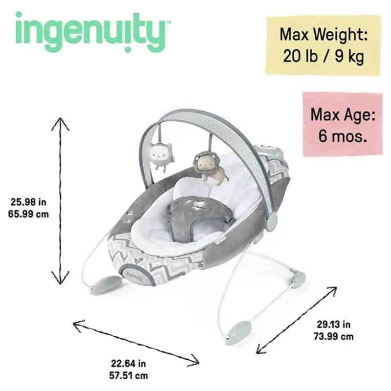 Ingenuity SmartBounce Automatic Baby Bouncer Seat Braden (0-6m)