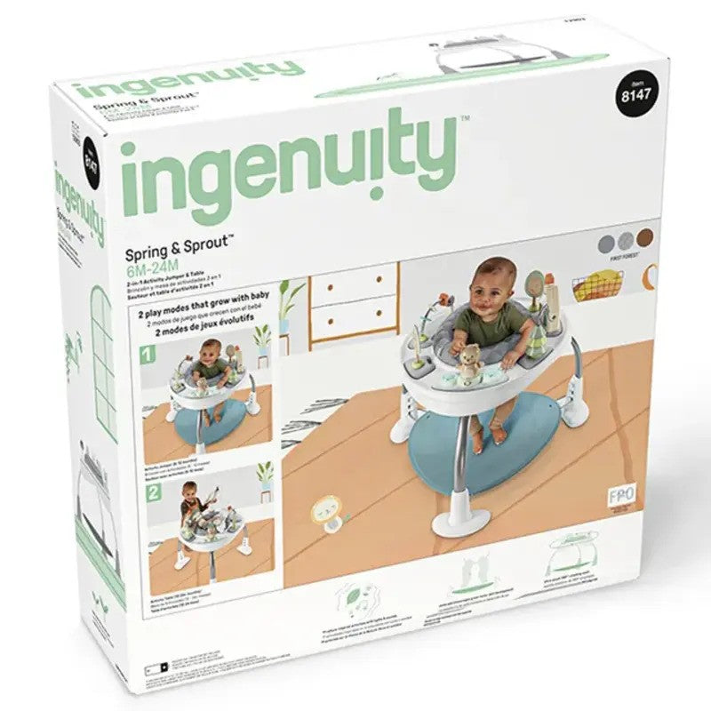 Ingenuity Spring & Sprout 2-in-1 Baby Activity Center Jumper First Forest (6-24m)