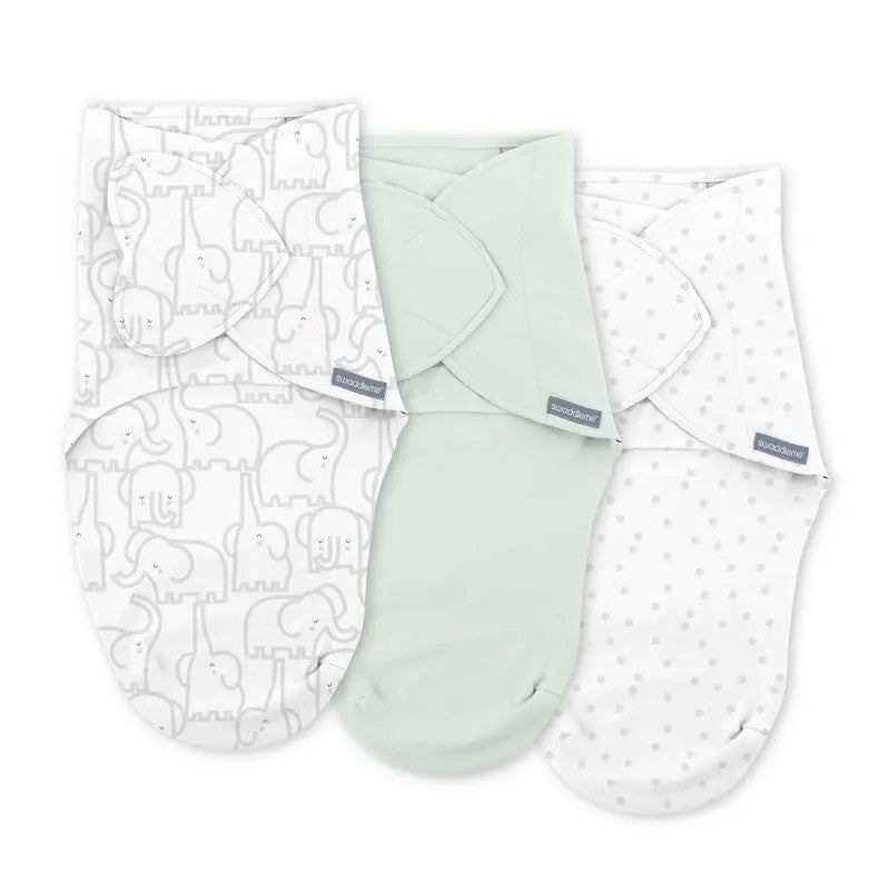 Ingenuity Swaddleme Monogram Coll.1.0Tog Elephant Dance (3pack-0-3m)