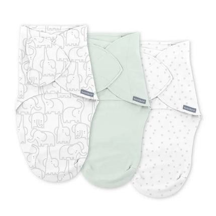 Ingenuity Swaddleme Monogram Coll.1.0Tog Elephant Dance (3pack-0-3m)