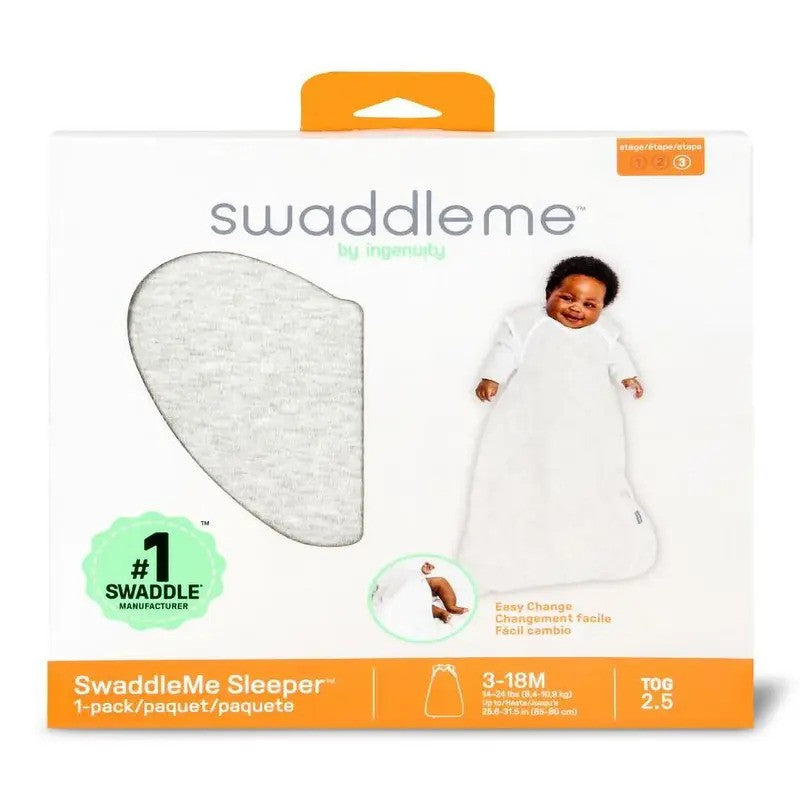 Ingenuity Swaddleme Nigh Sack Sleeper 1PK, 2.5 TOG Heather Grey