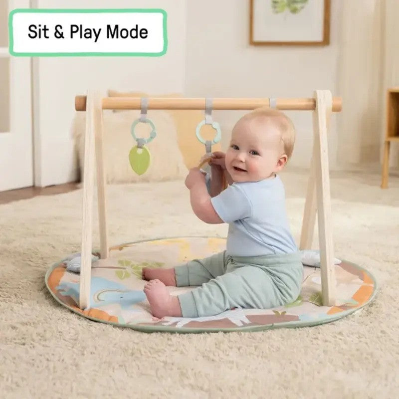 Ingenuity Wonder & Wood Wooden Toy Arch & Play Mat (0M-Plus)