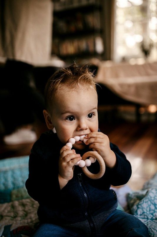 Jellystone Moon Teether Dusty Pink