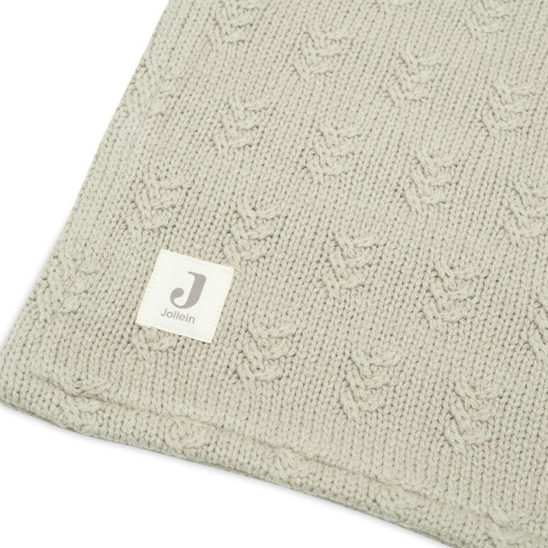 Jollein Blanket Cradle Grain Knit Olive Green Velvet (75X100CM)