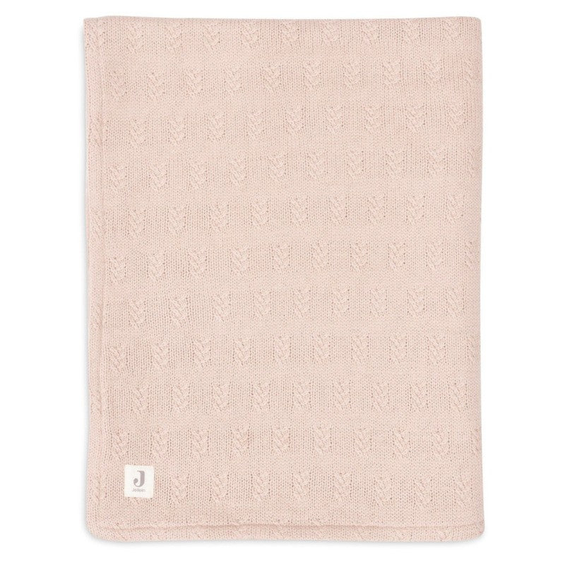 Jollein Blanket Cradle Grain Knit Wild Rose Velvet (75X100CM)