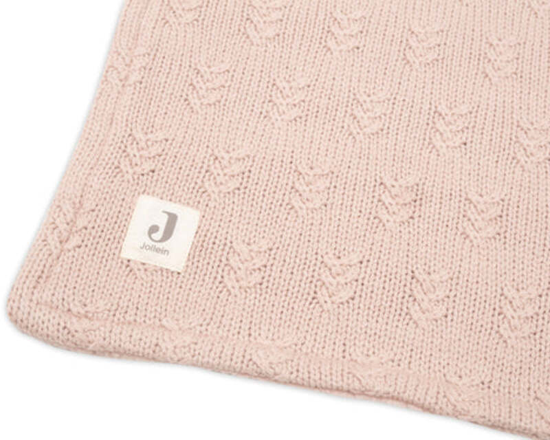 Jollein Blanket Cradle Grain Knit Wild Rose Velvet (75X100CM)