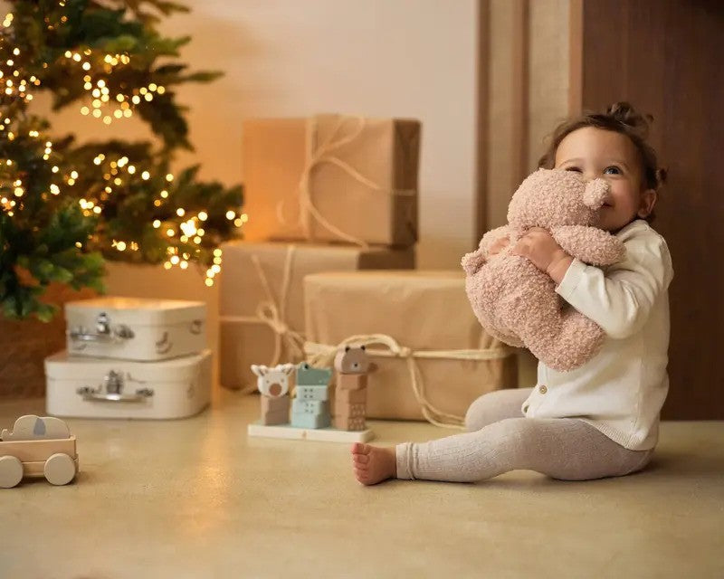 Jollein Stuffed Animal Teddy Bear (0m-Plus 18x16x25cm) Wild Rose