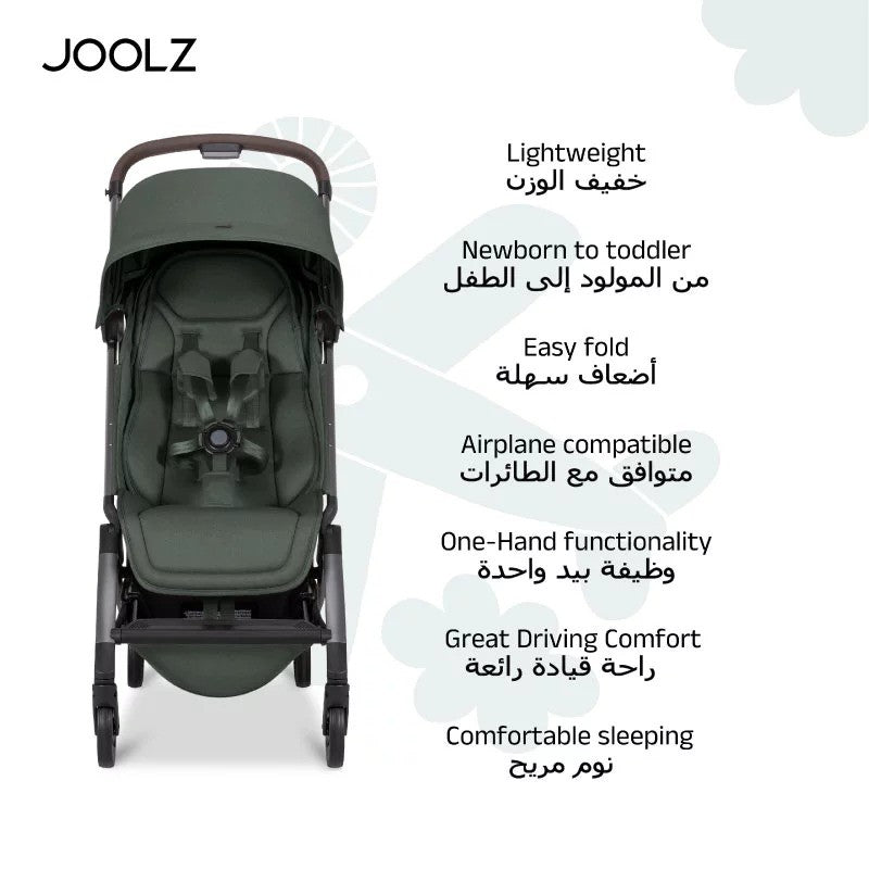 Joolz Aer2 buggy with Bumper Bar + Cup Holder Forest Green