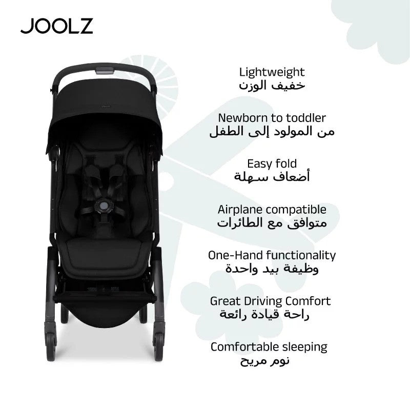Joolz Aer2 buggy with Bumper Bar + Cup Holder Space Black