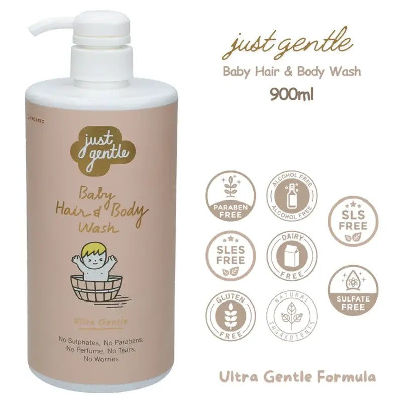 Just Gentle Baby Hair & Body Wash Ultra Gentle 900ML