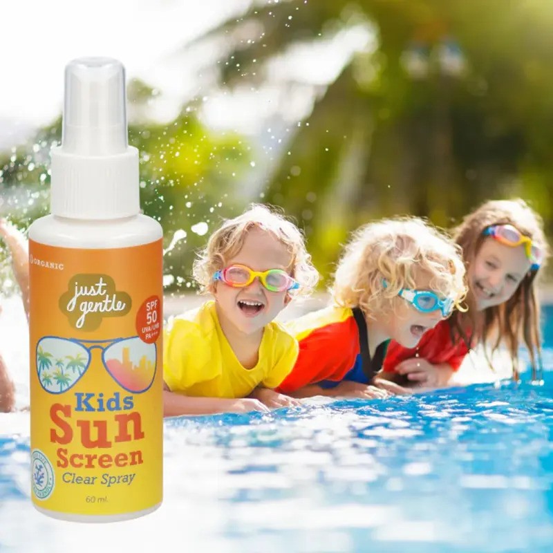 Just Gentle Organic Kids Sunscreen Clear Spray SPF 50UVAUVB PA Plus Reefsafe 60ML