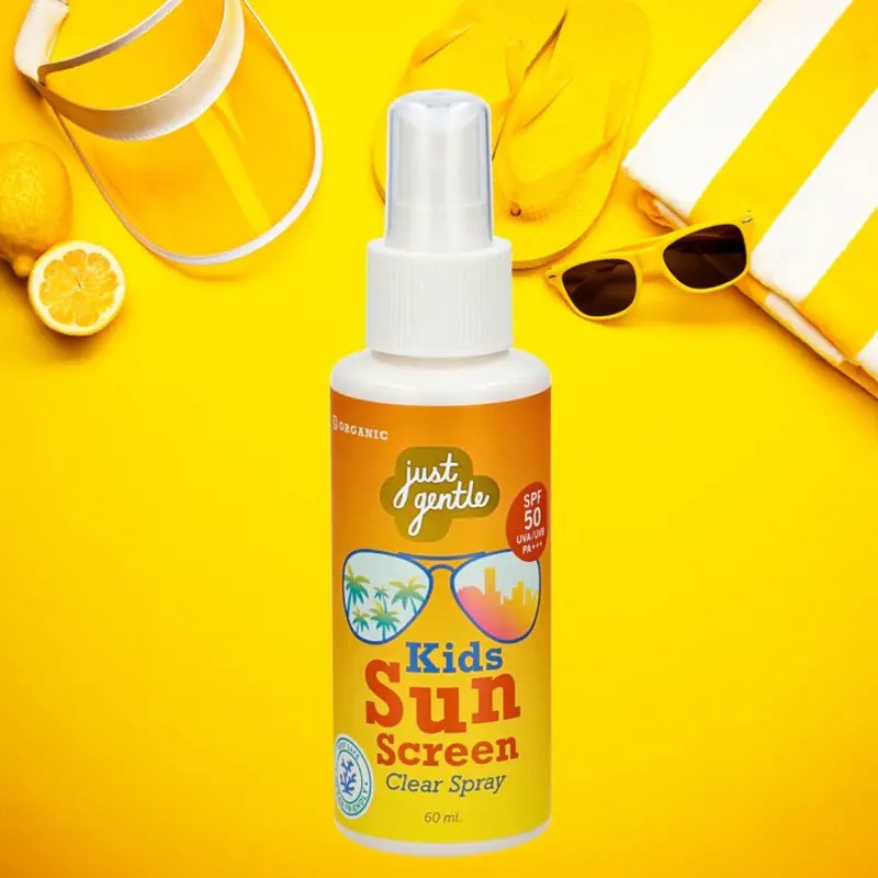 Just Gentle Organic Kids Sunscreen Clear Spray SPF 50UVAUVB PA Plus Reefsafe 60ML