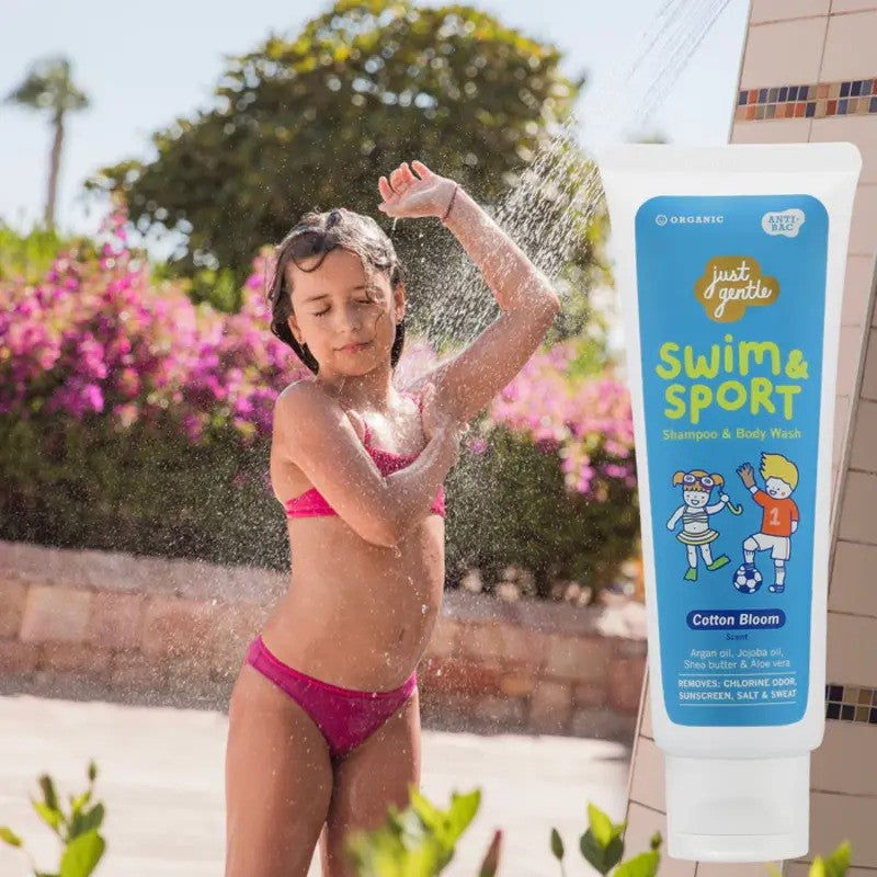 Just Gentle Swim and Sport Shampoo and Body Wash Cotton Bloom 180ML