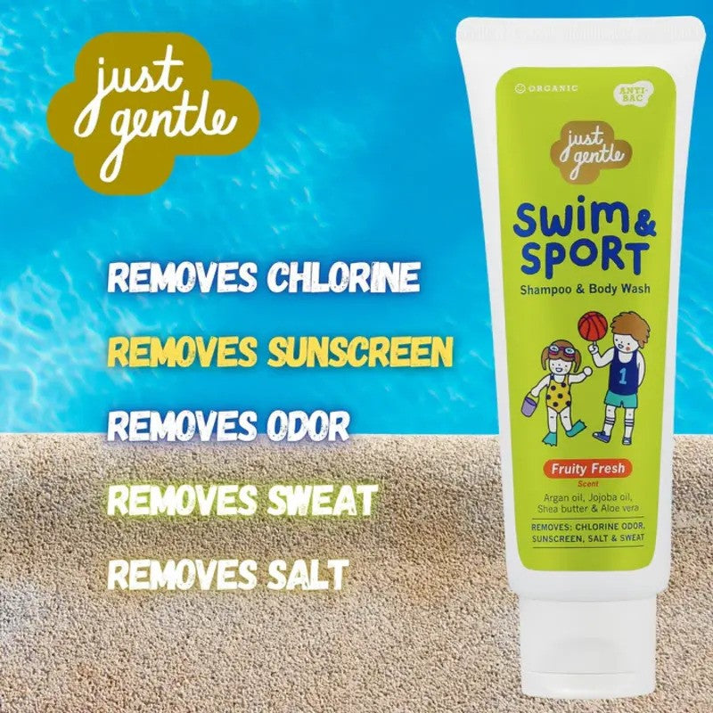Just Gentle Swim and Sport Shampoo and Body Wash Fruity Fresh 180ML