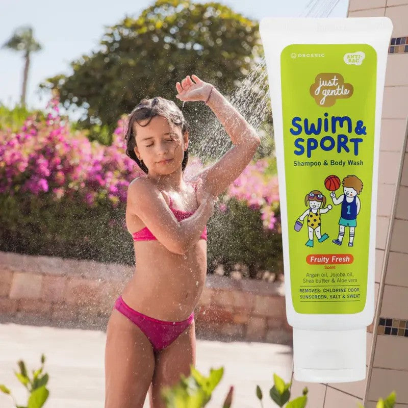 Just Gentle Swim and Sport Shampoo and Body Wash Fruity Fresh 180ML