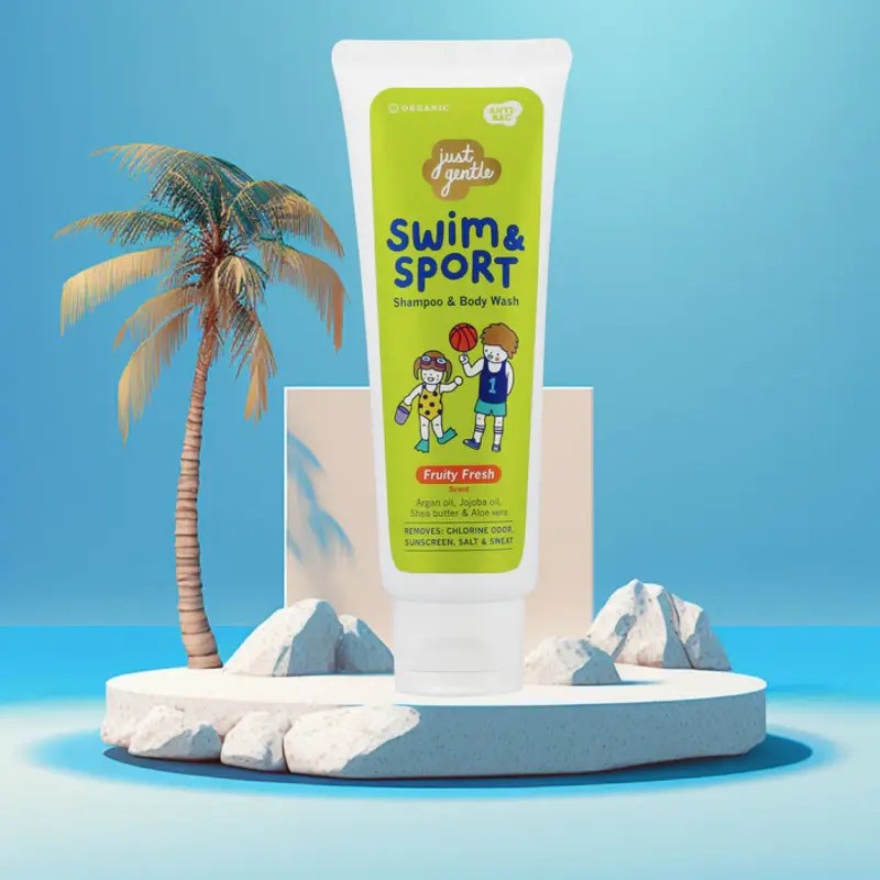 Just Gentle Swim and Sport Shampoo and Body Wash Fruity Fresh 180ML