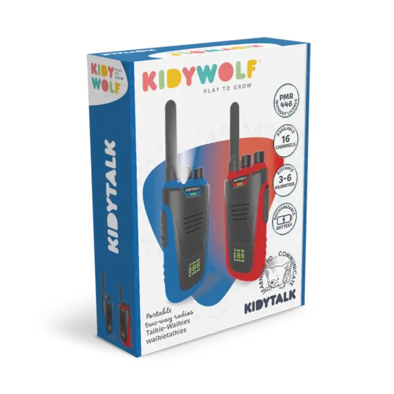 Kidywolf Kidytalk Walkie Talkie - Blue/Red