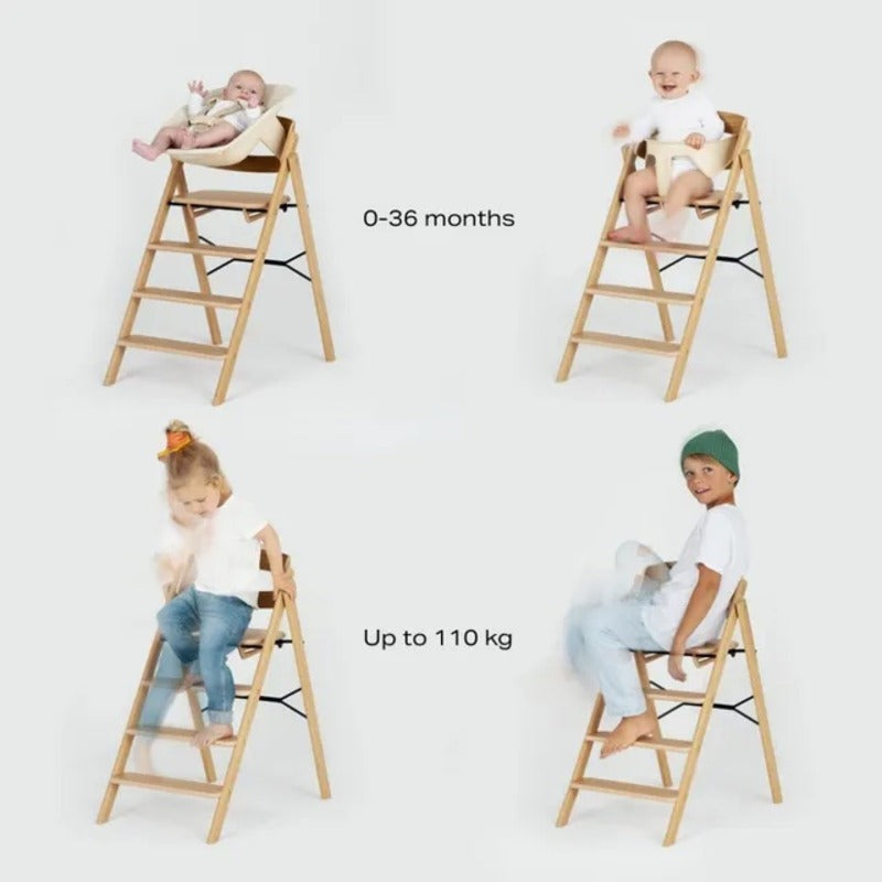 Kaos KLAPP Highchair Premium Oak (Newborn Max Wt:110kg)