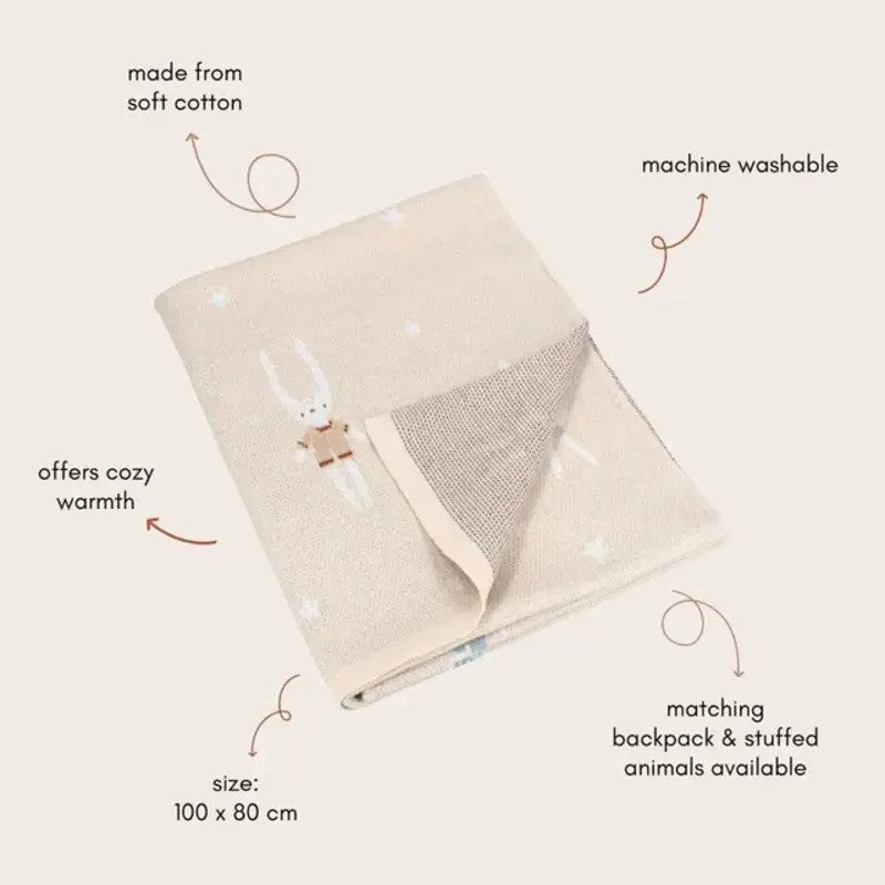 Kidzroom Blanket (100X80X1CM) Lola The Rabbit - Sand