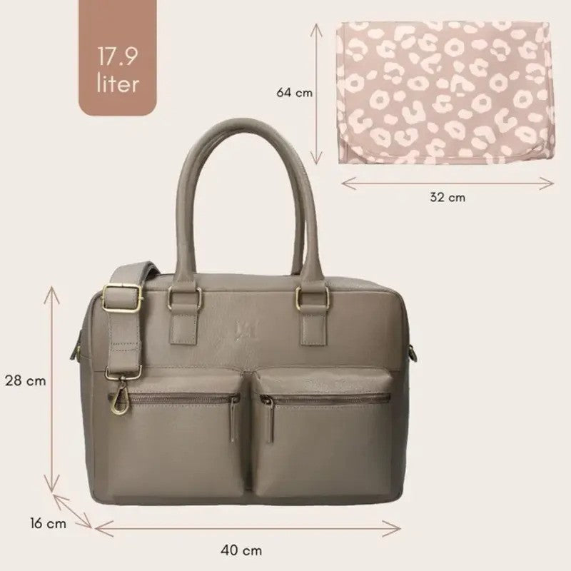 Kidzroom Care Vienna Diaper Bag Lovely Leather Taupe