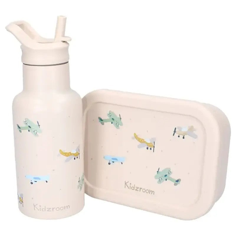 Kidzroom Metal Bottle 350ml Small Talk Beige