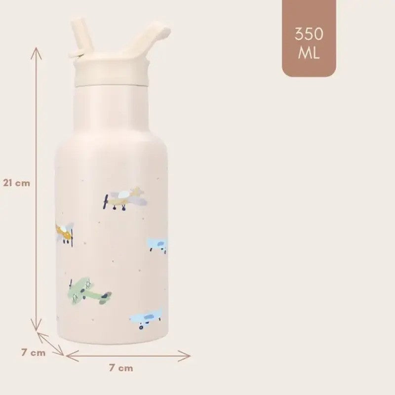 Kidzroom Metal Bottle 350ml Small Talk Beige